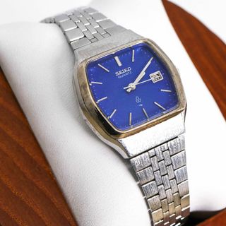 セイコー(SEIKO)の稼働 SEIKO 腕時計 ブルー デイト 水晶マーク アンティーク 1399(腕時計)
