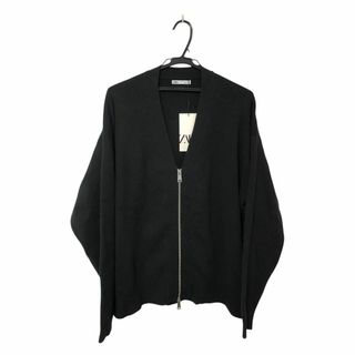 ザラ(ZARA)の★新品 ZARA ジップアップデザインカーディガン ブラック M(カーディガン)