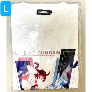 バンダイ(BANDAI)のLサイズ 機動戦士ガンダム 水星の魔女 スレッタ＆ミオリネデザイン Tシャツ(Tシャツ/カットソー(半袖/袖なし))
