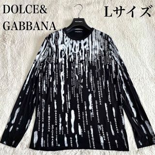 DOLCE&GABBANA - 美品 DOLCE&GABBANA モノグラム ロゴ柄 長袖 薄手 カットソー
