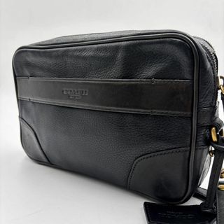コーチ(COACH)の【激レア】コーチ COACH クラッチバッグ　オーガナイザー　シボ革 ブラック(セカンドバッグ/クラッチバッグ)