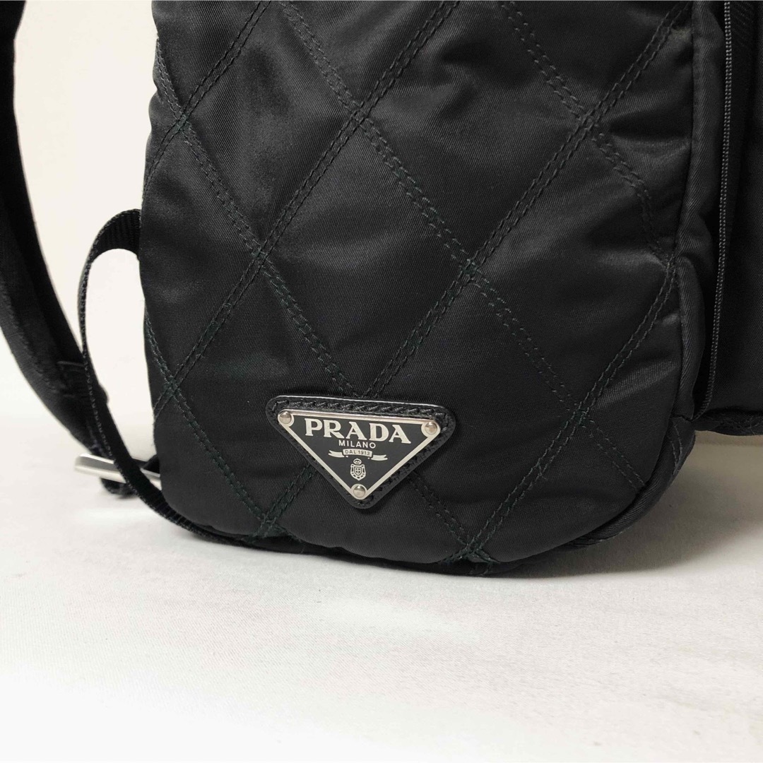 PRADA(プラダ)のPRADA キルティング テスートナイロン トライアングルロゴ バックパック メンズのバッグ(バッグパック/リュック)の商品写真