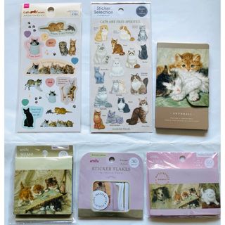 セリア(Seria)の 【新品未開封】 セリア他 ミュージアムシリーズ 猫 ステッカー・ノート計6点(シール)