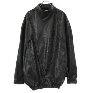 グッチ(GUCCI)のGUCCI グッチ 19AW オーバーサイズレザージャケット 582557 XN681 ブラック 48(レザージャケット)