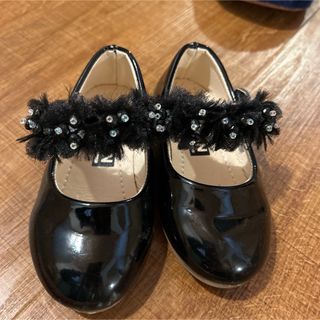 フォーマルシューズ 女の子 黒　14cm 入園式　結婚式(フォーマルシューズ)