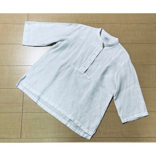 coen - 【送料込み】coen コーエン リネンシャツ バンドカラー 七分袖 白 M