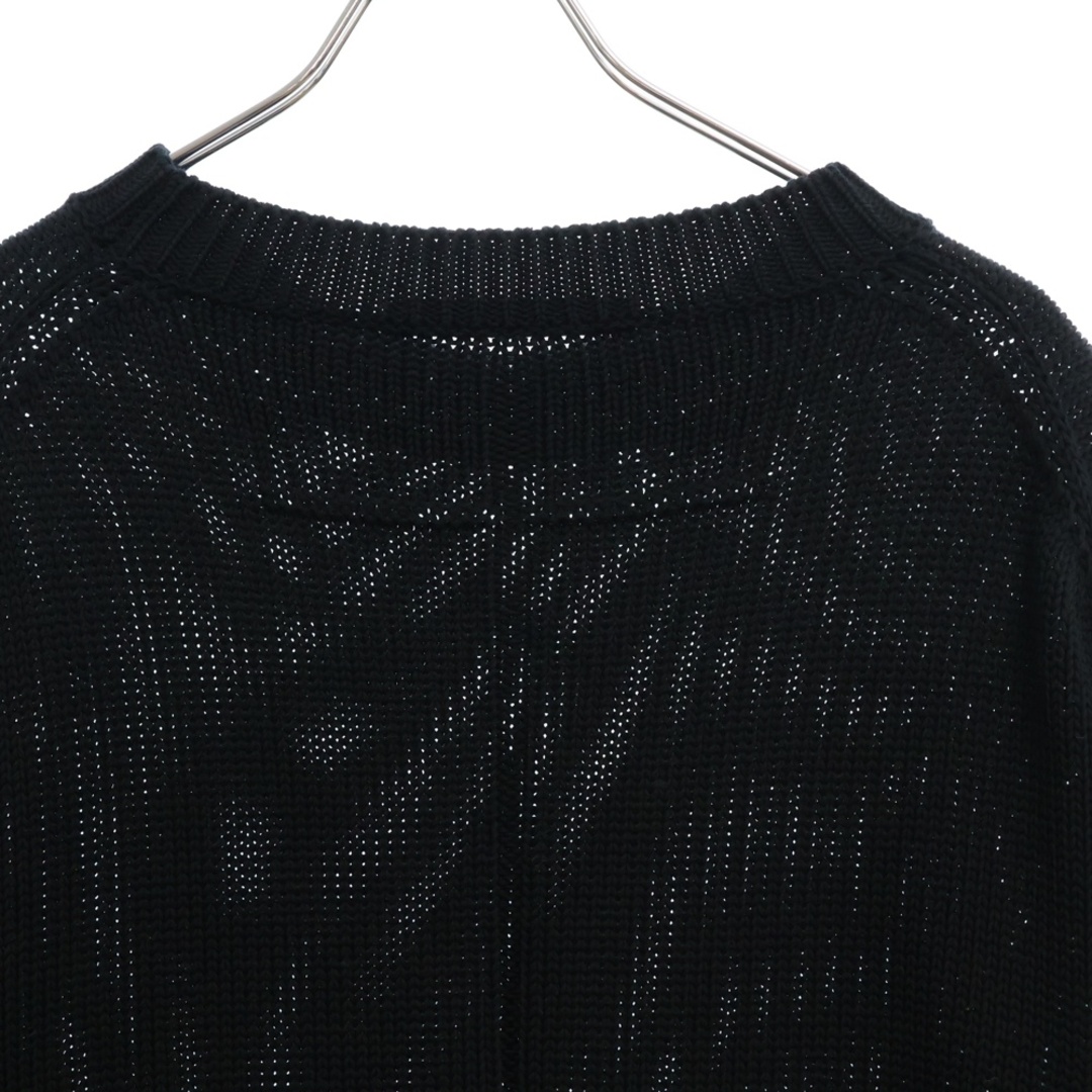 GIVENCHY(ジバンシィ)のGIVENCHY ジバンシィ I Feel Love Damage Knit Sweater ロゴ ダメージ加工 コットン ニット セーター ブラック 17Y 7899 557 メンズのトップス(ニット/セーター)の商品写真