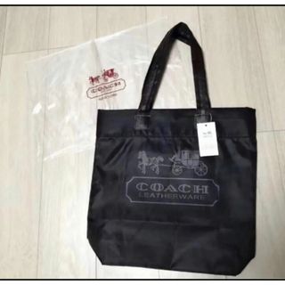 COACH - 【 新品未使用】 COACH コーチ ナイロン×レザートートバック黒