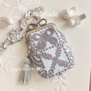 ミナペルホネン  ハンドメイドforest tile  カードポーチがま口