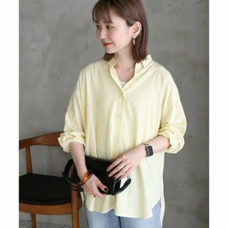 アメリカンホリック(AMERICAN HOLIC)の【ストライプイエロー】サラックールバックタックシャツ(シャツ/ブラウス(長袖/七分))
