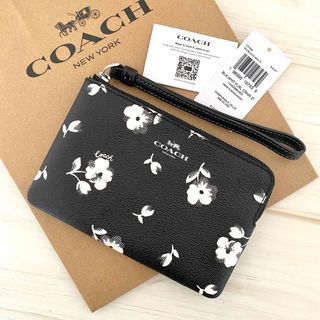 コーチ(COACH)の新品 COACH コーチ ポーチ タバコケース 花柄 ブラック(ポーチ)