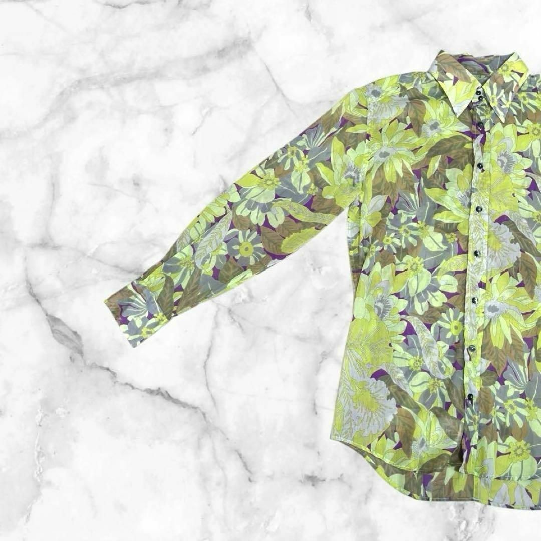 DOLCE&GABBANA(ドルチェアンドガッバーナ)の【美品】ドルチェ&ガッバーナ　花柄ドレス シャツ　シアー　フラワー総柄　Y2K メンズのトップス(Tシャツ/カットソー(七分/長袖))の商品写真