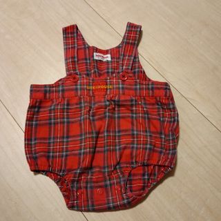 mikihouse - オールドミキハウス　赤　チェック柄　ダルマオール　ショートオール　ベビー