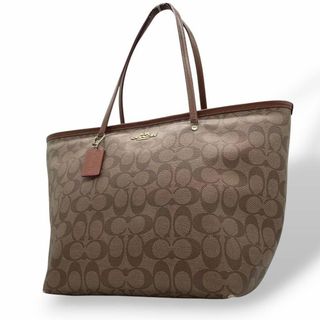 コーチ(COACH)のcoach A4可 コーチ　トートバッグ　茶　シグネチャー　PVC　シティ　A1(トートバッグ)