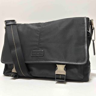 コーチ(COACH)の187✨美品✨COACHコーチ メッセンジャーバッグ ショルダー A4収納 黒(メッセンジャーバッグ)