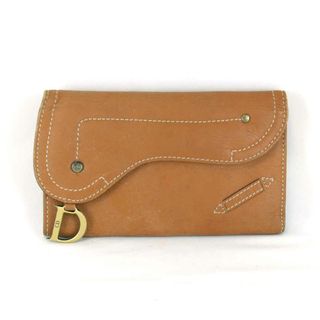 クリスチャンディオール(Christian Dior)の『USED』 Christian Dior クリスチャンディオール サドル 財布 レザー ブラウン【中古】(財布)