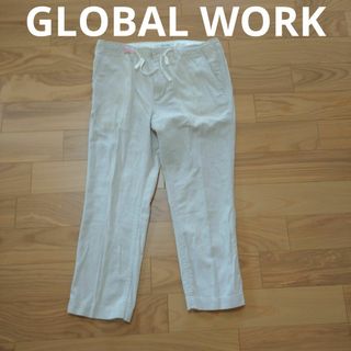 グローバルワーク(GLOBAL WORK)のGLOBAL WORK 麻 ワークパンツ Mサイズ(ワークパンツ/カーゴパンツ)