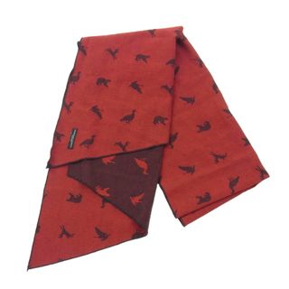 エンジニアードガーメンツ(Engineered Garments)のEngineered Garments エンジニアードガーメンツ GAME ANIMAL JACQUARD ゲーム アニマル ジャガード ストール エンジ系 レッド系【中古】(ストール/パシュミナ)