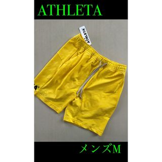 アスレタ(ATHLETA)の新品タグ付き　メンズM アスレタ ジャガードスウェットハーフパンツ　イエロー(ウェア)
