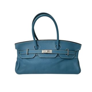 エルメス(HERMES)のHERMES エルメス ショルダーバーキン ハンドバッグ トリヨンクレマンス ブルージーン □L刻印 SV金具 2008年 ゴルチェ期 美品 中古 4b001860(ハンドバッグ)