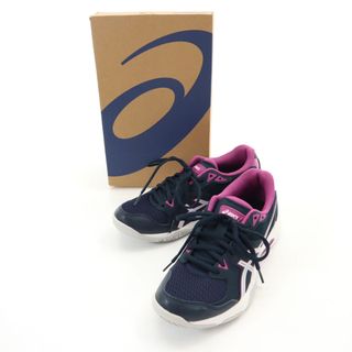 アシックスショウジ(asics)の古着 asics アシックス スニーカー 24 ネイビー 1072A056 箱付き レディース(スニーカー)
