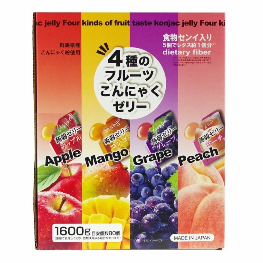 コストコ(コストコ)のコストコ　4種のフルーツ こんにゃくゼリー 80個入り 食品/飲料/酒の食品(菓子/デザート)の商品写真