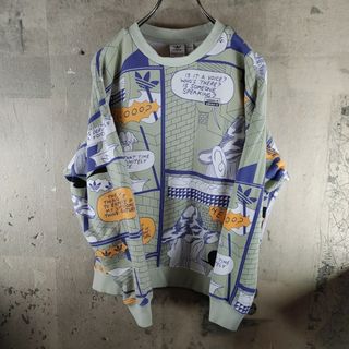 アディダス(adidas)の【希少デザイン】adidas originals コミック柄 スウェット XSサイズ 総柄 トレーナー(トレーナー/スウェット)
