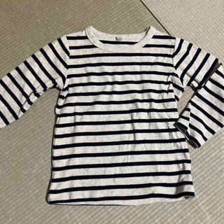 ムジルシリョウヒン(MUJI (無印良品))の無印良品　ロンT 長袖カットソー　ボーダー　100cm ネイビー(Tシャツ/カットソー)