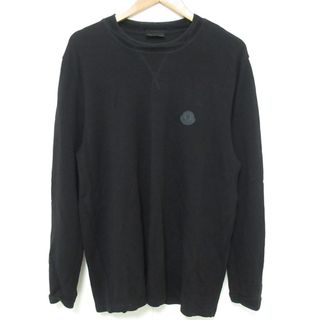 MONCLER - 良品 21AW MONCLER モンクレール ロゴパッチ ニットカットソー Tシャツ L ブラック メンズ 古着 中古 USED