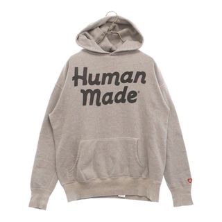 HUMAN MADE - HUMAN MADE ヒューマンメイド カレッジロゴプリントスウェットプルオーバーパーカー グレー