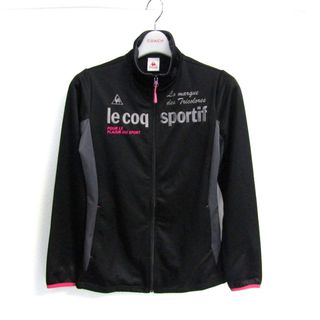 ルコックスポルティフ(le coq sportif)のルコックスポルティフ ジャージ トラックジャケット アウター スポーツウエア レディース Mサイズ 黒×ピンク le coq sportif(トレーナー/スウェット)