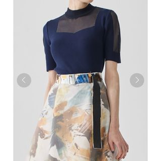 UNITED TOKYO - 【美品】UNITED TOKYO クレールシアーハーフニット ネイビー 紺 半袖