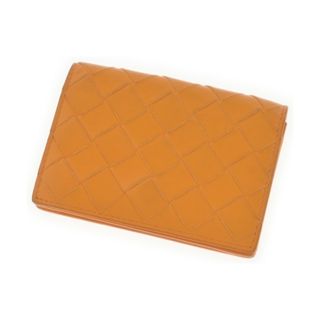 ボッテガヴェネタ(BOTTEGA VENETA)のBOTTEGA VENETA ボッテガベネタ カードケース - オレンジ 【古着】【中古】(名刺入れ/定期入れ)