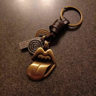 レザー　キーホルダー ロック レトロ　カラビナ　アメカジ　ストリート　古着(キーホルダー)