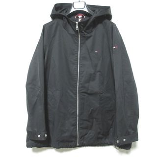 TOMMY HILFIGER - 美品 22AW TOMMY HILFIGER トミーヒルフィガー ジップアップパーカー ジャケット M110600012 L ブラック メンズ 古着 中古 USED