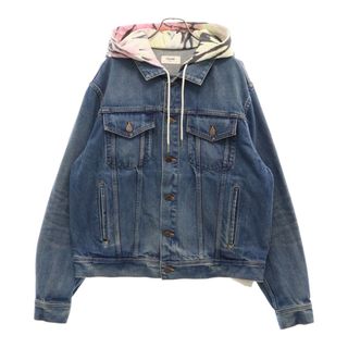 セリーヌ(CELINE)のCELINE セリーヌ 23AW ユニオンウォッシュ ドッキング タイダイ フーデッド デニム トラッカージャケット インディゴ/ホワイト 2Q660930F.07UW(Gジャン/デニムジャケット)