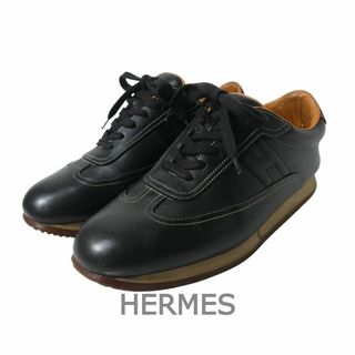 HERMES - HERMES クイック レザー Hロゴ レースアップ ローカット スニーカー