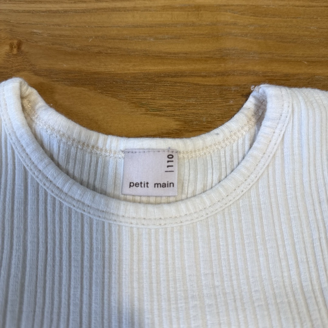 petit main(プティマイン)のpetit main リブTドッキングブラウス　110サイズ キッズ/ベビー/マタニティのキッズ服女の子用(90cm~)(Tシャツ/カットソー)の商品写真