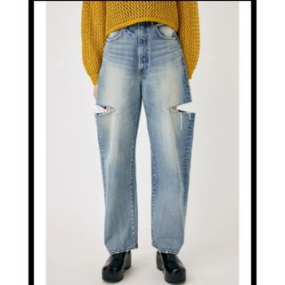 マウジー(moussy)のmoussy thigh slit loose straight 23 デニム(デニム/ジーンズ)