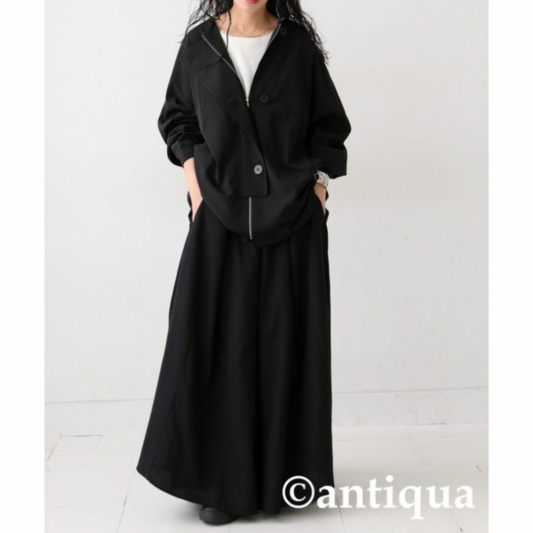 antiqua(アンティカ)の【antiqua】上品な雰囲気醸す『ドロストジャケット』【アンティカ】 レディースのジャケット/アウター(ノーカラージャケット)の商品写真