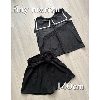 バースデイ - tiny manon 140 襟付きノースリーブラウス　ショートパンツ　セット