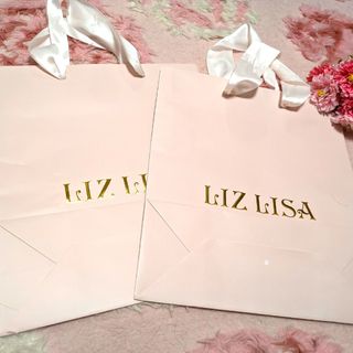 リズリサ(LIZ LISA)のリズリサ♡ピンク♡♡オシャレ♡丈夫♡ショッパー♡重みあり♡紙袋①(ショップ袋)