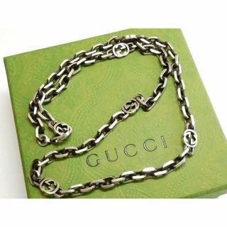 GUCCI - グッチ 616941 ■ インターロッキング チェーン ネックレス 60cm シルバー 925 メンズ GUCCI □7D 