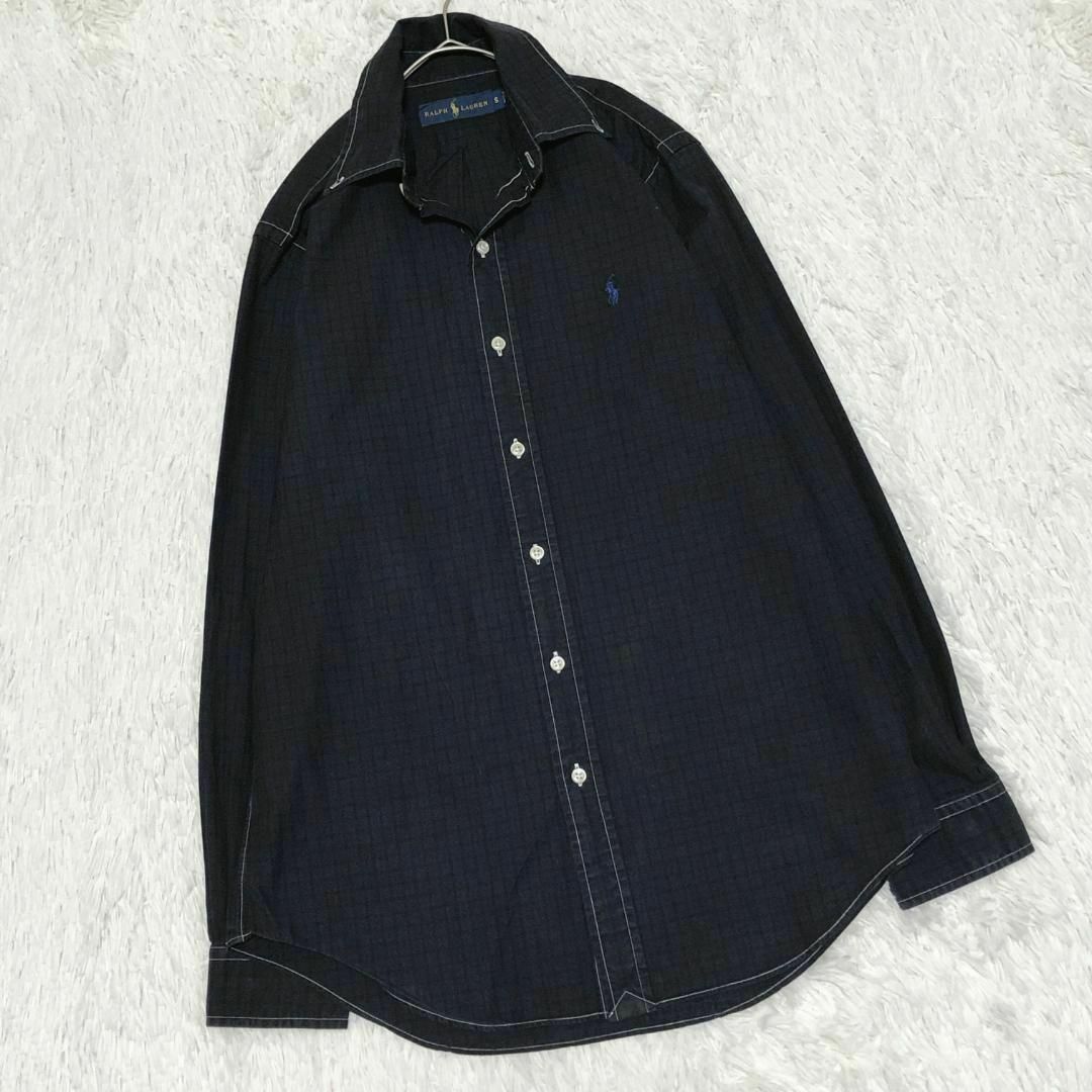 Ralph Lauren(ラルフローレン)のラルフローレン BD長袖シャツ ポニー刺繍 ブラック チェック 春秋 f67 レディースのトップス(シャツ/ブラウス(長袖/七分))の商品写真