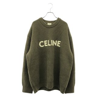 セリーヌ(CELINE)のセリーヌ CELINE ニット ニット 衣料品 トップス ラムスキン（羊革） メンズ カーキ系 【中古】(ニット/セーター)