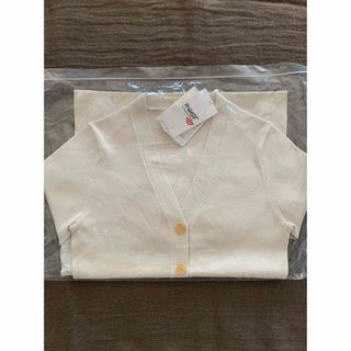 ドゥーズィエムクラス(DEUXIEME CLASSE)の未使用MUSE 扱 *DINER RIB Vネック カーディガン　ナチュラル(カーディガン)