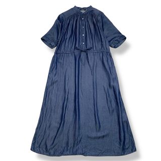 アーバンリサーチロッソ(URBAN RESEARCH ROSSO)の美品 アーバンリサーチロッソ ドロスト シャツワンピース デニム調 ゆったり(ロングワンピース/マキシワンピース)