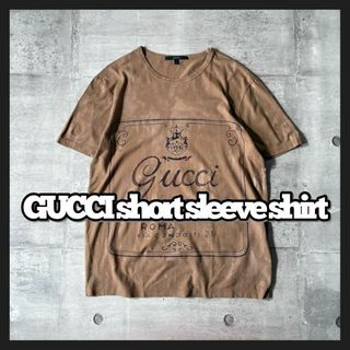 GUCCI - 美品 GUCCI Tシャツ ブリーチ加工 筆記体ロゴ ヴィンテージ風 メンズ