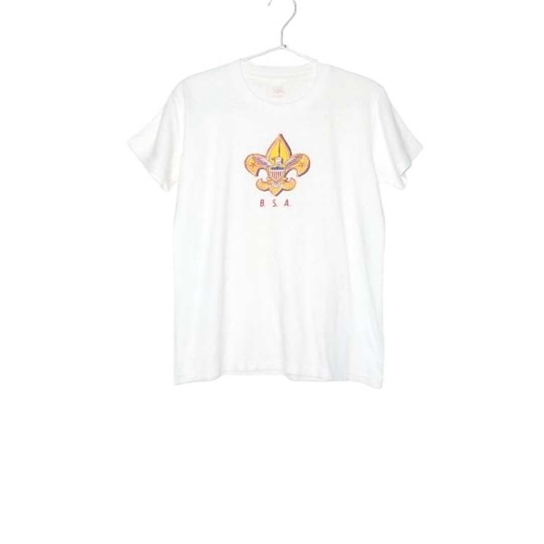 VINTAGE(ヴィンテージ)の▪️60’s【BOYSCOUT】TEE ボーイスカウト 染み込み 白 ビンテージ レディースのトップス(Tシャツ(半袖/袖なし))の商品写真