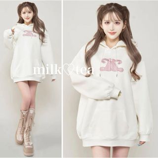 Darich - 新品タグつき ダーリッチ レースアップリケロゴフーディ ホワイト F